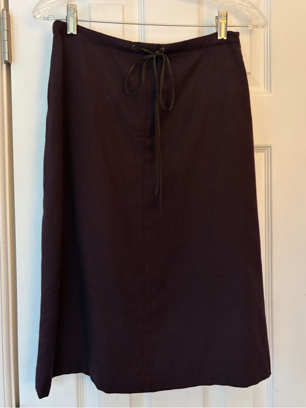 Vintage Banana Republic Dark Plum A-Line Skirt with Suede Drawstring